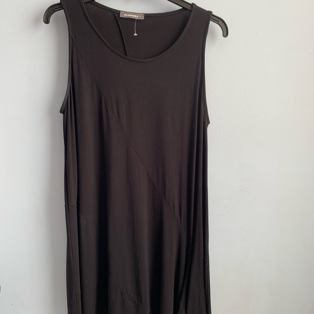 Alembika Essential Little Black Midi Sleeveless Dress Size 6 Israel (16* US)